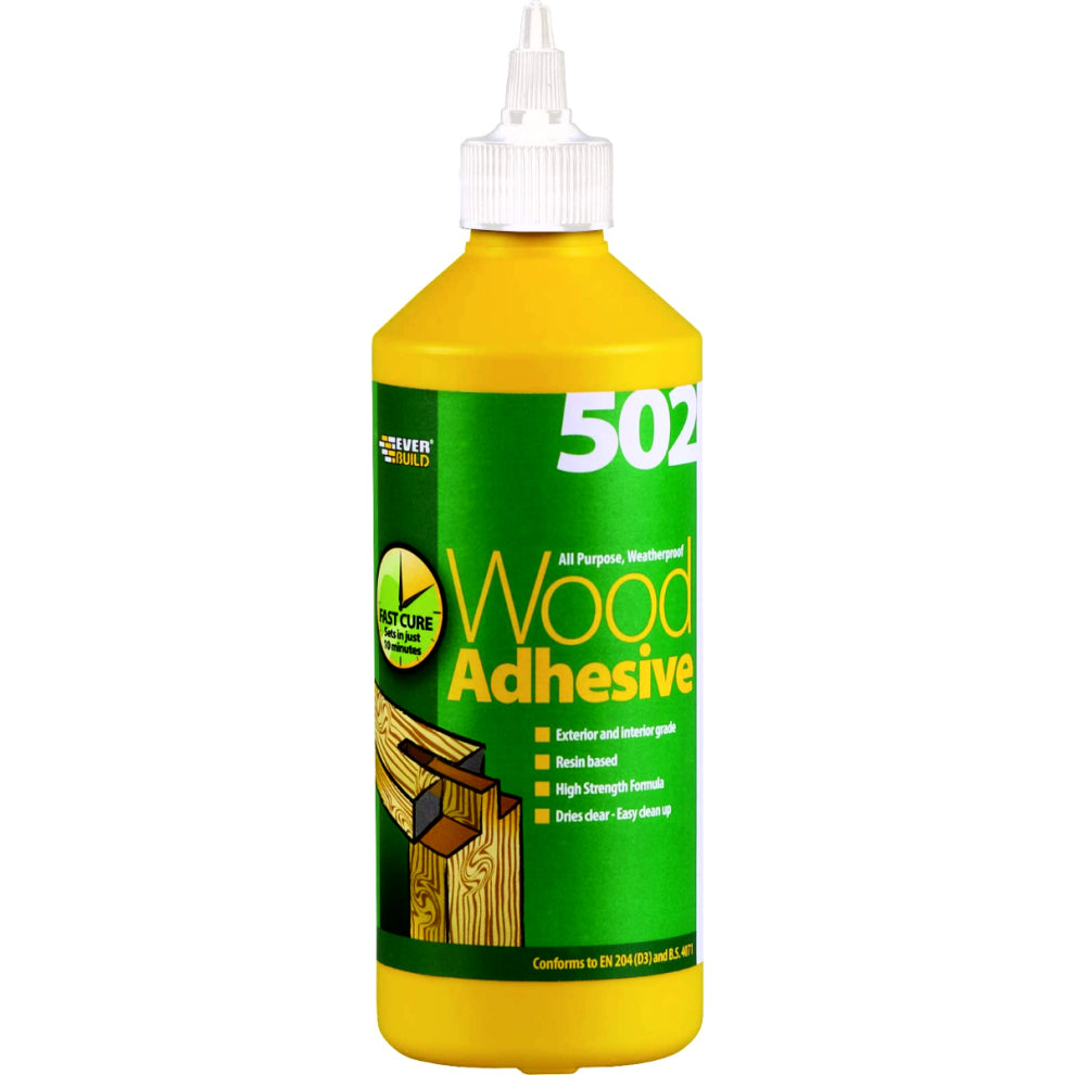 Everbuild 502 All Purpose Weatherproof Wood Adhesive Bottle 500 ml