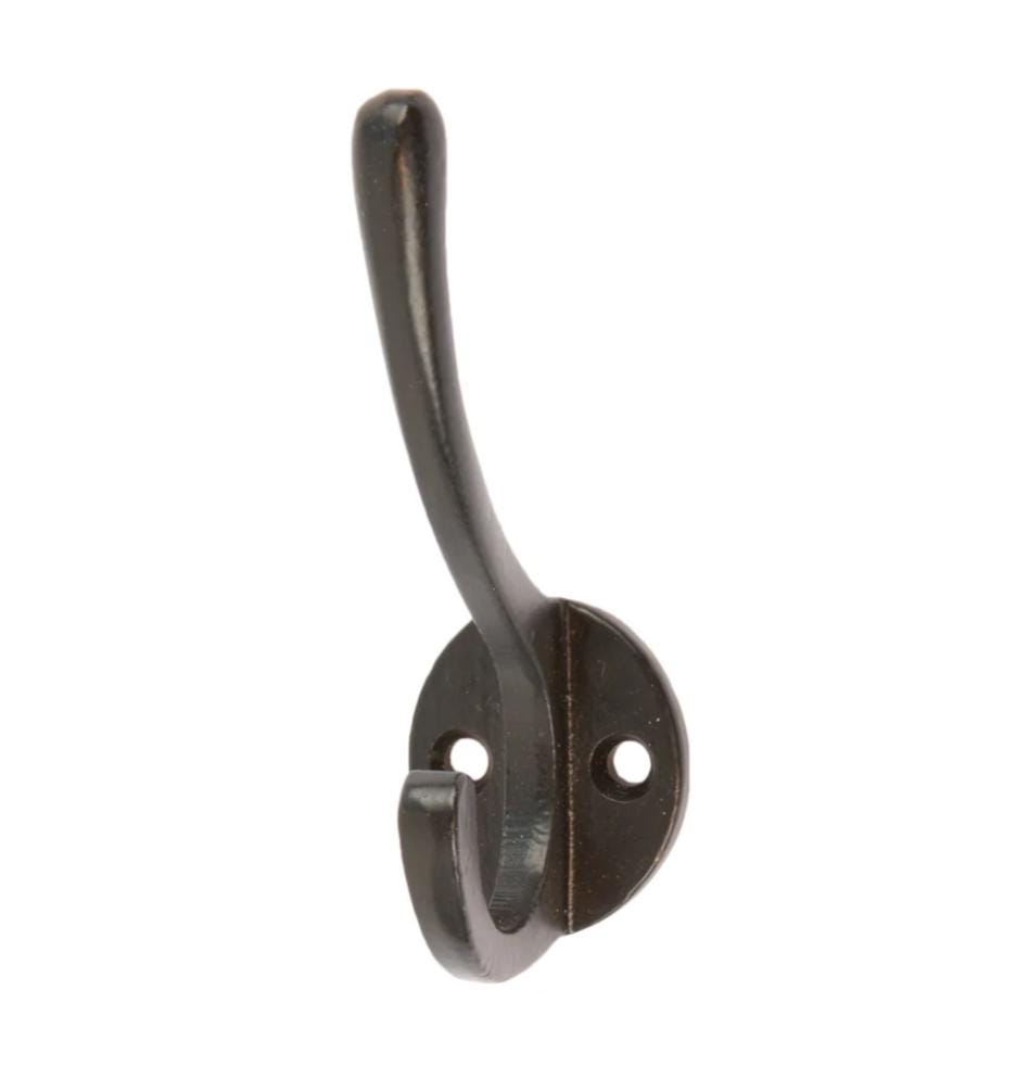 Cast iron hat and coat hook-black