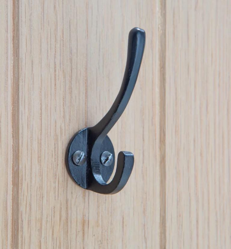Cast iron hat and coat hook-black