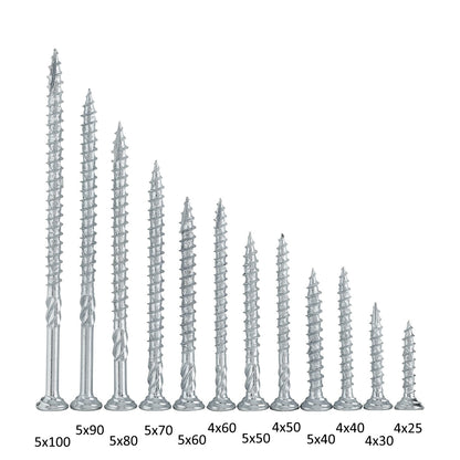 Twister Screws MultiBox 1,280 Piece Zinc-Coated Wood Screws